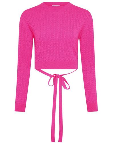 Patou Cropped Sweater - Pink