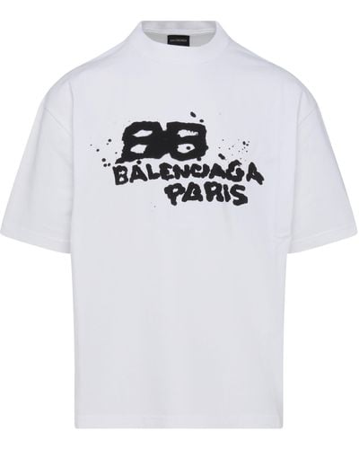 Balenciaga Bedrucktes T-Shirt - Weiß
