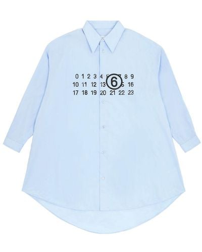MM6 by Maison Martin Margiela Numeric Signature Shirt Dress - Blue