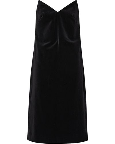 Loewe Robe midi en velours à encolure sculptée - Noir