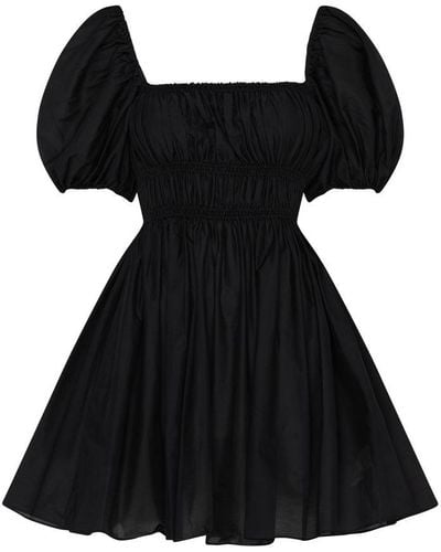Matteau Shirred Mini Dress Short-sleeved - Black