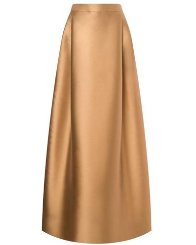 Alberta Ferretti Long Mikado Skirt - Brown