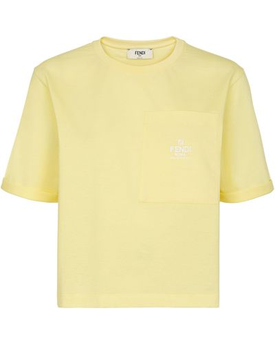 Fendi T-Shirt mit kurzen Ärmeln - Gelb