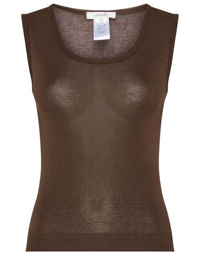 Lemaire Seamless Sleevless Sweater - Brown