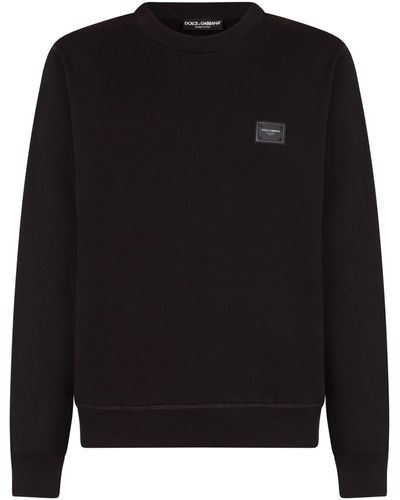 Dolce & Gabbana Sweatshirt aus Jersey mit Branding-Tag - Schwarz