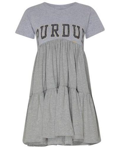 Conner Ives Unique Upcycled Babydoll T-Shirt Dress - Grey