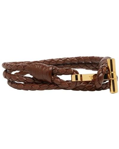 Tom Ford Leather Bracelet - Brown