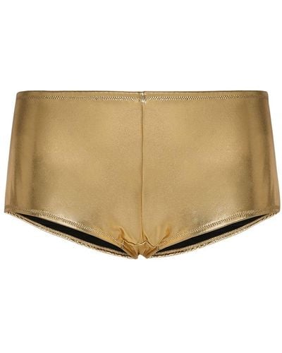 Dolce & Gabbana Foiled Jersey Low-Rise Knickers - Natural
