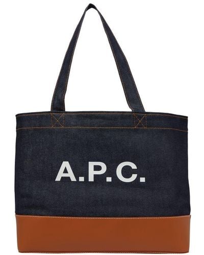 A.P.C. Axel E/w Tote Bag - Blue