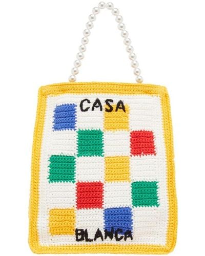 Casablanca Crochet Handbag - White