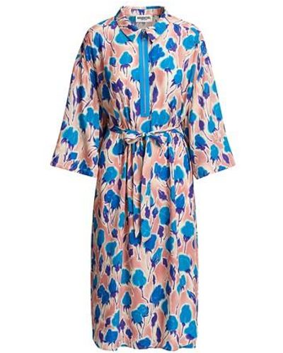 Essentiel Antwerp Kleid mit Blumenprint Dhaka - Blau