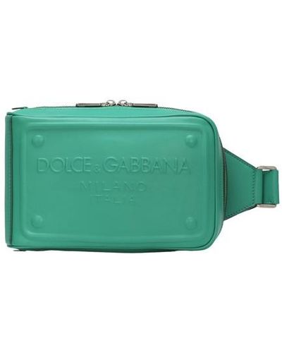 Dolce & Gabbana Gürteltasche aus Kalbsleder mit erhöhtem Logo - Grün