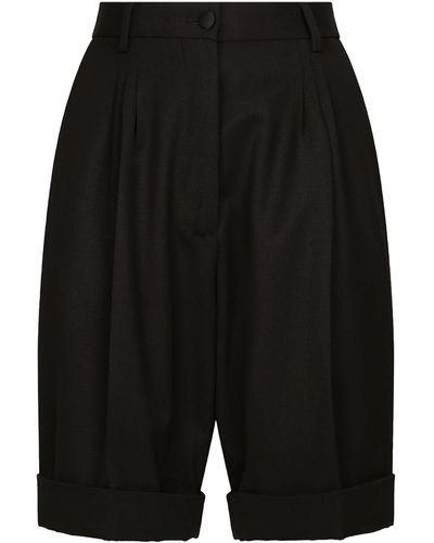 Dolce & Gabbana Shorts aus Wollgabardine - Schwarz