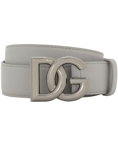 Dolce & Gabbana Logo Belt - Gray