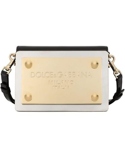 Dolce & Gabbana Patent Leather Sicily Clutch - Natural