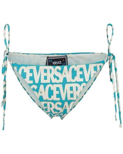 Versace Allover Bikini Bottom - Blue