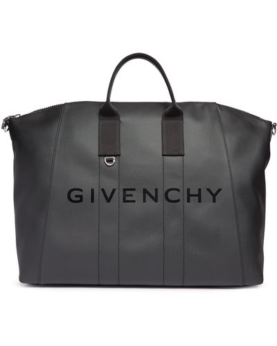 Givenchy Tasche Antigona Sport Medium aus beschichtetem Leinen - Schwarz