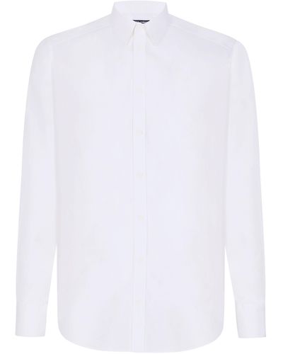 Dolce & Gabbana Gold-Fit-Hemd aus Stretchbaumwolle - Weiß