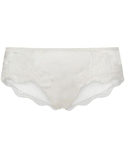 Dolce & Gabbana Satin Briefs With Lace Detailing - White