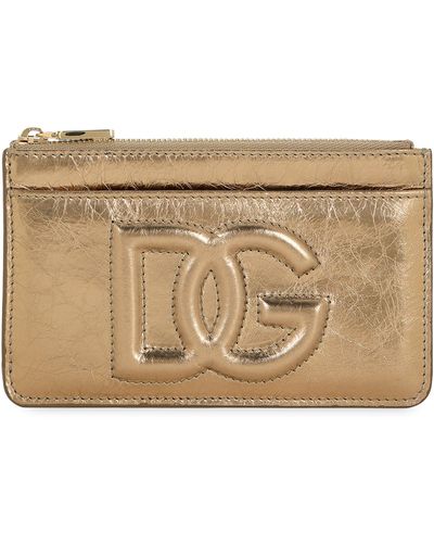 Dolce & Gabbana Porte-cartes moyen modèle avec logo DG - Métallisé
