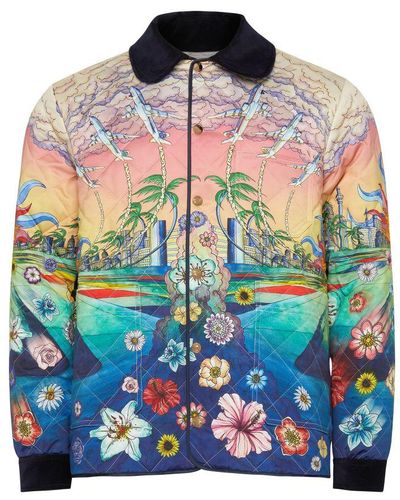 Casablancabrand Printed And Quilted Hunting Casual Jacket - Multicolor