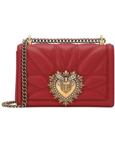 Dolce & Gabbana Medium Devotion Shoulder Bag - Red
