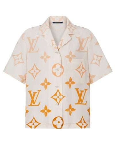 Louis Vuitton White Multicolor Flower Monogram Button Up Shirt