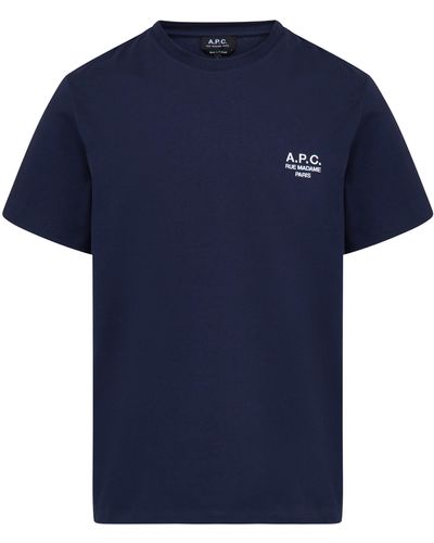 A.P.C. T-Shirt Raymond mit Logo - Blau