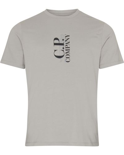 C.P. Company T-shirt en jersey mercerisé 30/1 avec motif de marin britannique et logo - Gris
