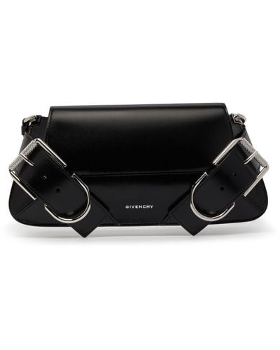 Givenchy Tasche Voyou Shoulder Flap aus Boxleder - Schwarz