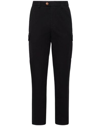 Brunello Cucinelli Piece-Dyed Trousers - Black