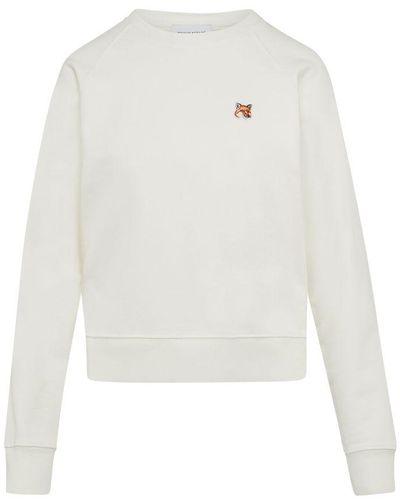 Maison Kitsuné Sweatshirt Fox Head Patch - White