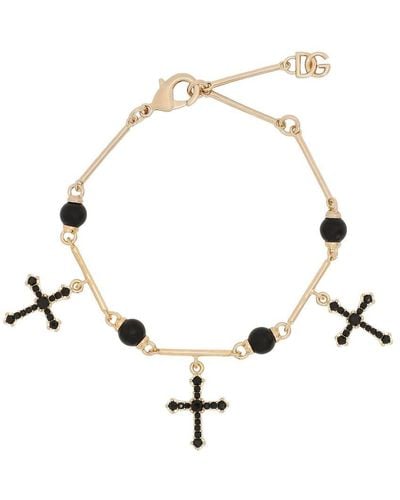 Dolce & Gabbana Bracelet With Cross Charms - Metallic