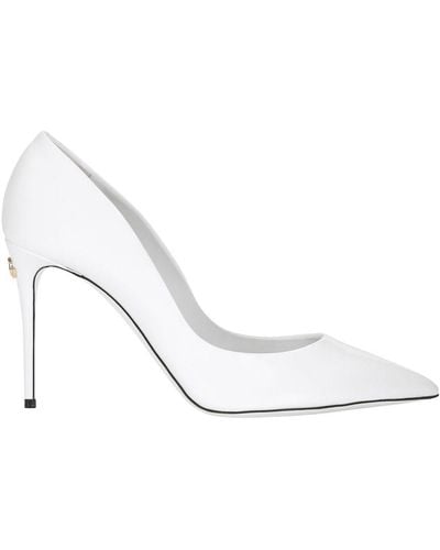 Dolce & Gabbana Patent Leather Cardinale Court Shoes - White