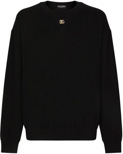 Dolce & Gabbana Cashmere Round-Neck Sweater - Black