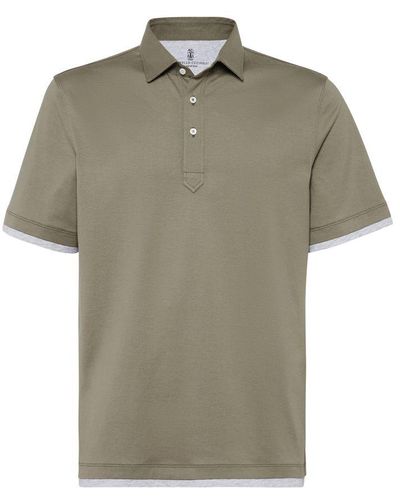 Brunello Cucinelli Polo With Faux-Layering - Green