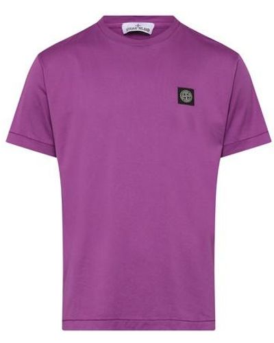 Stone Island Logo T-shirt - Purple