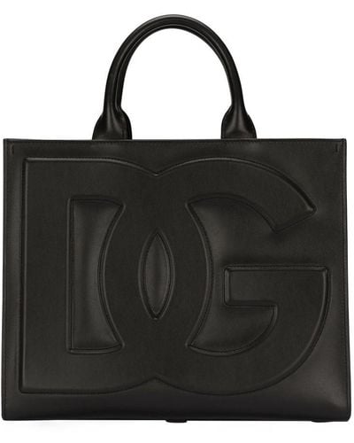 Dolce & Gabbana Medium Calfskin Dg Daily Shopper - Black