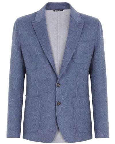 Dolce & Gabbana Deconstructed Virgin Wool Jacket - Blue