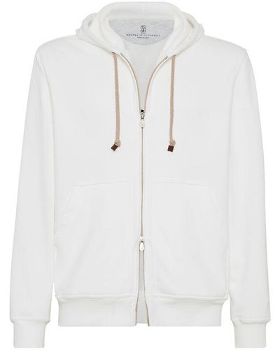 Brunello Cucinelli French Terry Zip-up Hoodie - White