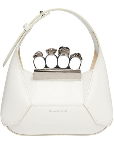 Alexander McQueen Jeweled Hobo Mini Bag - White