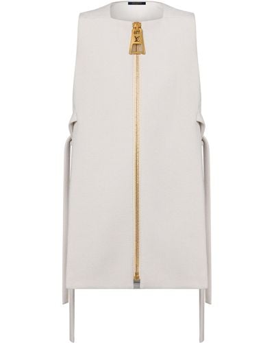 Louis Vuitton Kleid mit seitlichen Bindebändern und oversized Reißverschluss - Weiß