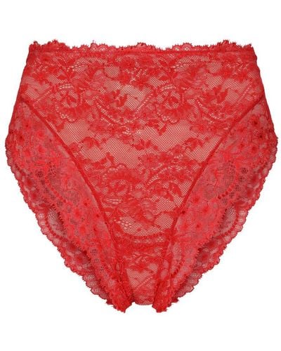 Dolce & Gabbana High-Waisted Chantilly Lace Knickers - Red