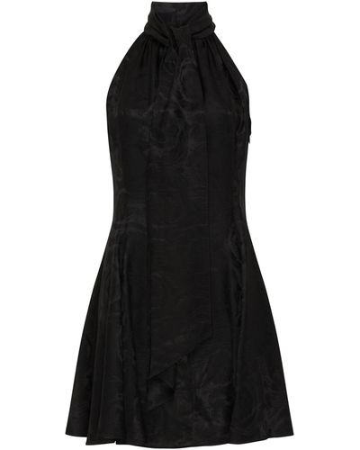 Versace Jacquard-Kleid Baroque aus Seide-Viskose-Mix - Schwarz