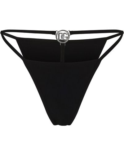 Dolce & Gabbana Bas de bikini avec découpes - Noir