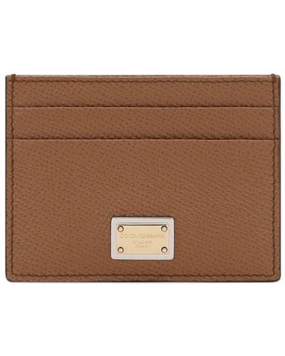 Dolce & Gabbana Dauphine Calfskin Card Holder - Brown