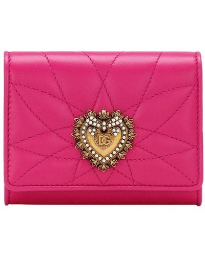Dolce & Gabbana Devotion French Flap Wallet - Pink
