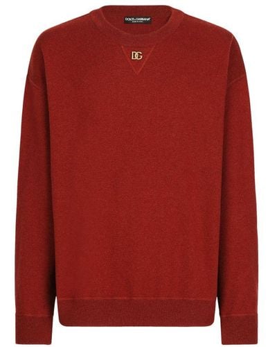 Dolce & Gabbana Cashmere Round-Neck Sweater - Red