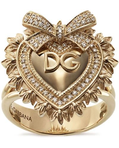 Dolce & Gabbana Ring aus Gelbgold mit Diamanten Devotion - Natur