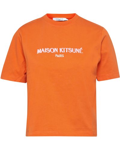 Maison Kitsuné T-Shirt Mini Handwriting - Orange